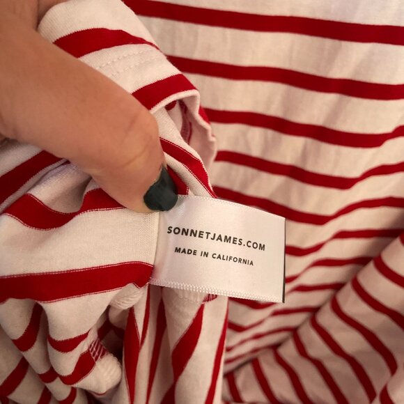 Sonnet James Red White Striped Play Dress SZ L - Picture 7 of 9